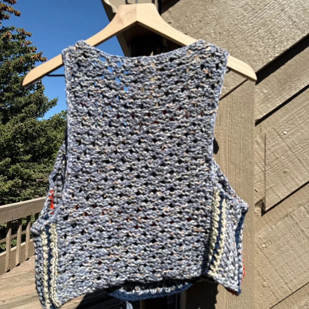 Free People Step Outside Striped Crochet Tank